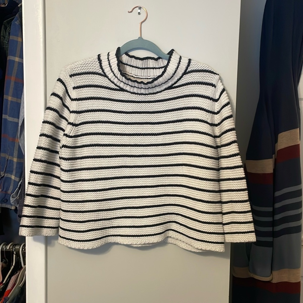 La Vie Rebecca Taylor Striped Knit Sweater, Size Large